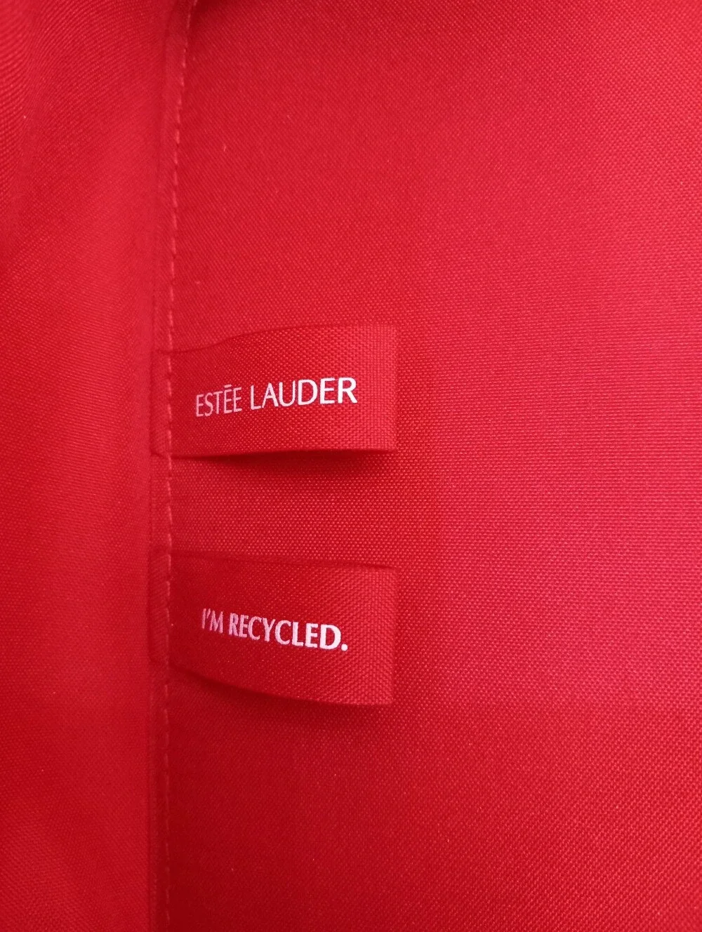 Vintage Estée Lauder Red Bow Velvet Soft 2 Zippered Layers Makeup Case TravelBag